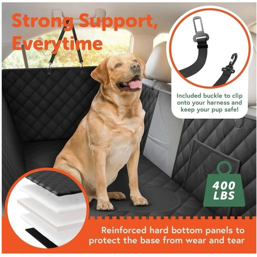 ⭐️7Lbs Dog Car Seat Cover for Back Seat Hard Bottom Protector-Waterproof